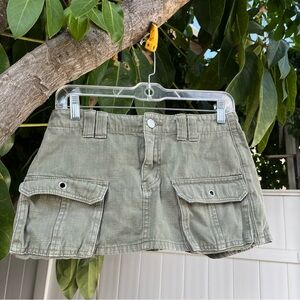 PTCL Ethical Clothing Green Cargo Micro Mini Skirt / Shorts .